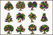 Mardi Gras Tree Clipart, an Illustration by Sublimation Artist (Thumbnail 3 of 6)