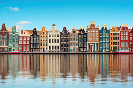 Amsterdam, Netherlands. Colorful hou, a Photo by Iftikhar Alam