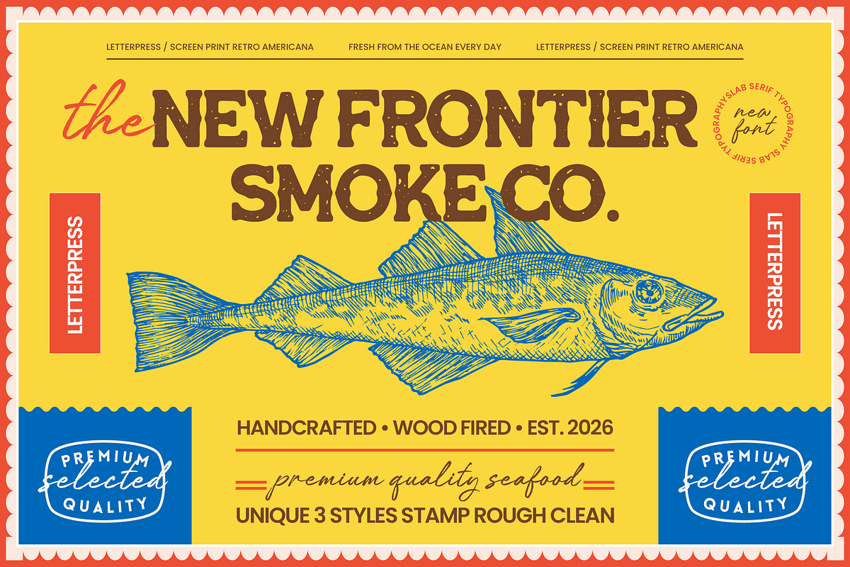 Frontier Smoke Typography Slab Serif, a Slab Serif Font by timelesstype.co (Photo 1 of 10)