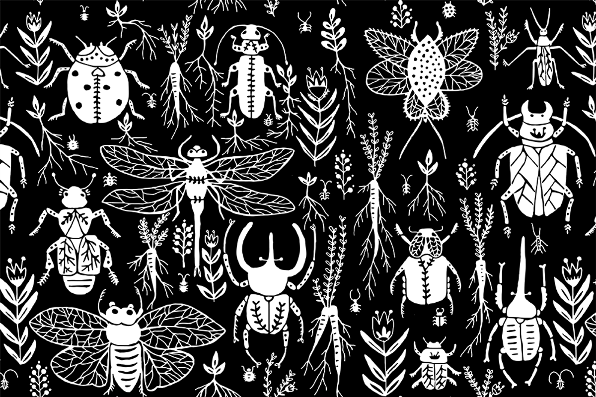 Floral and Insects Folk Art, a Pattern Graphic by Arie Clares (Photo 8 of 11)