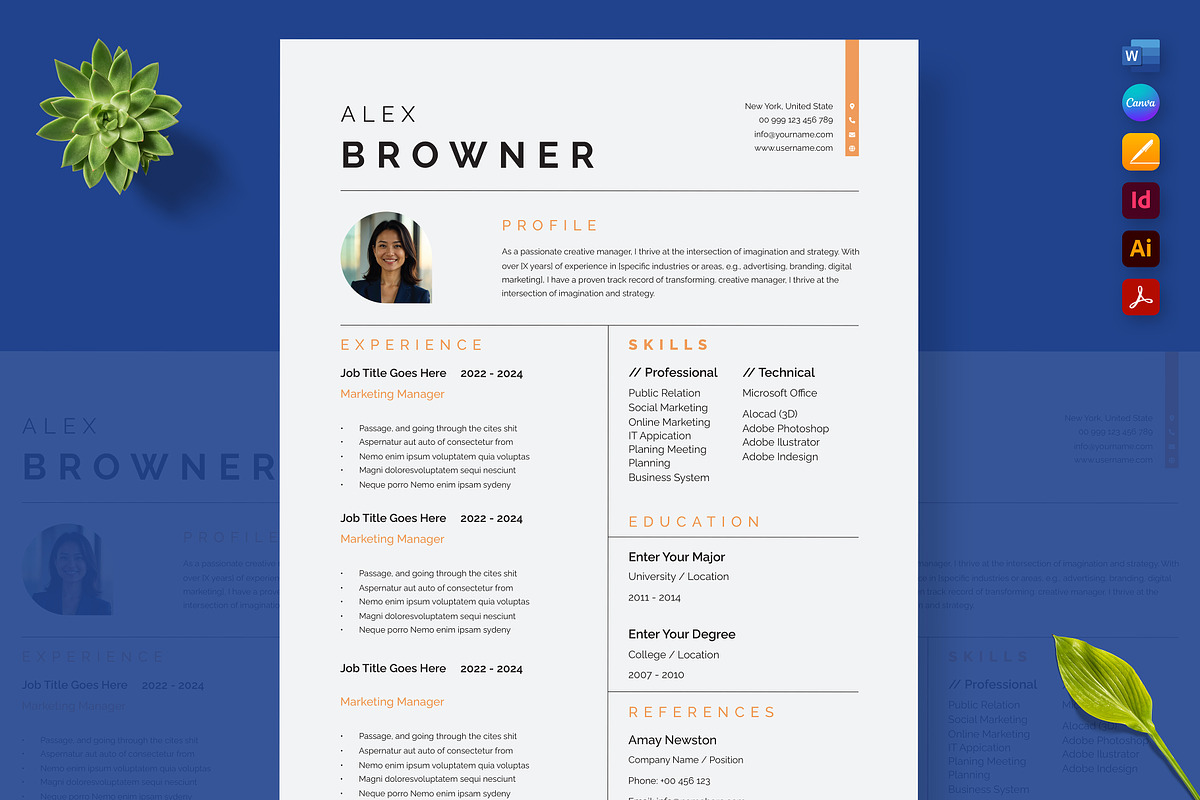 USA & NYC Job Market Resume, a Resume Template by Nur Designer (Photo 3 of 4)