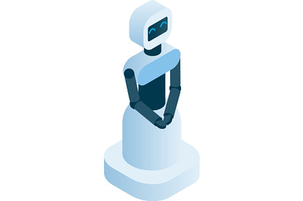 Robot ai machine isometric vector, a Technology Illustration by Siberian Art