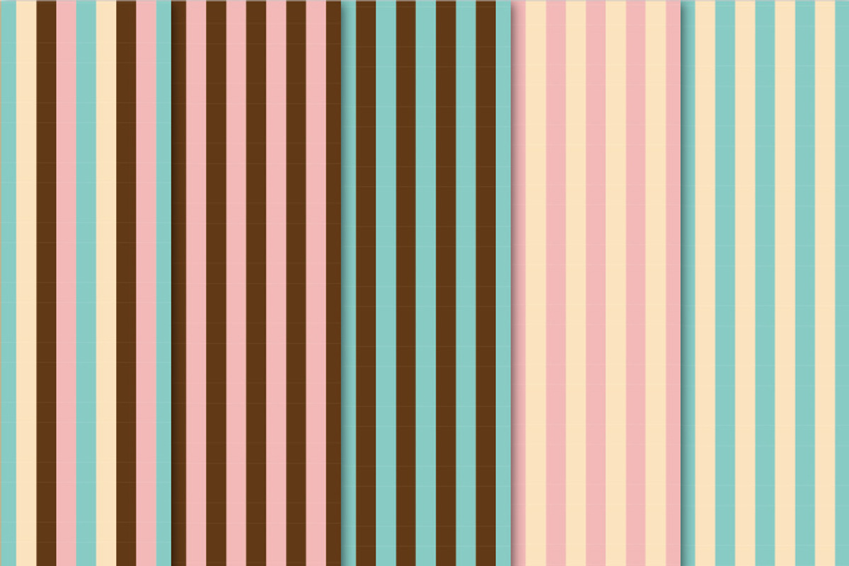 Digital Papers - Ice Cream Stripes preview 2