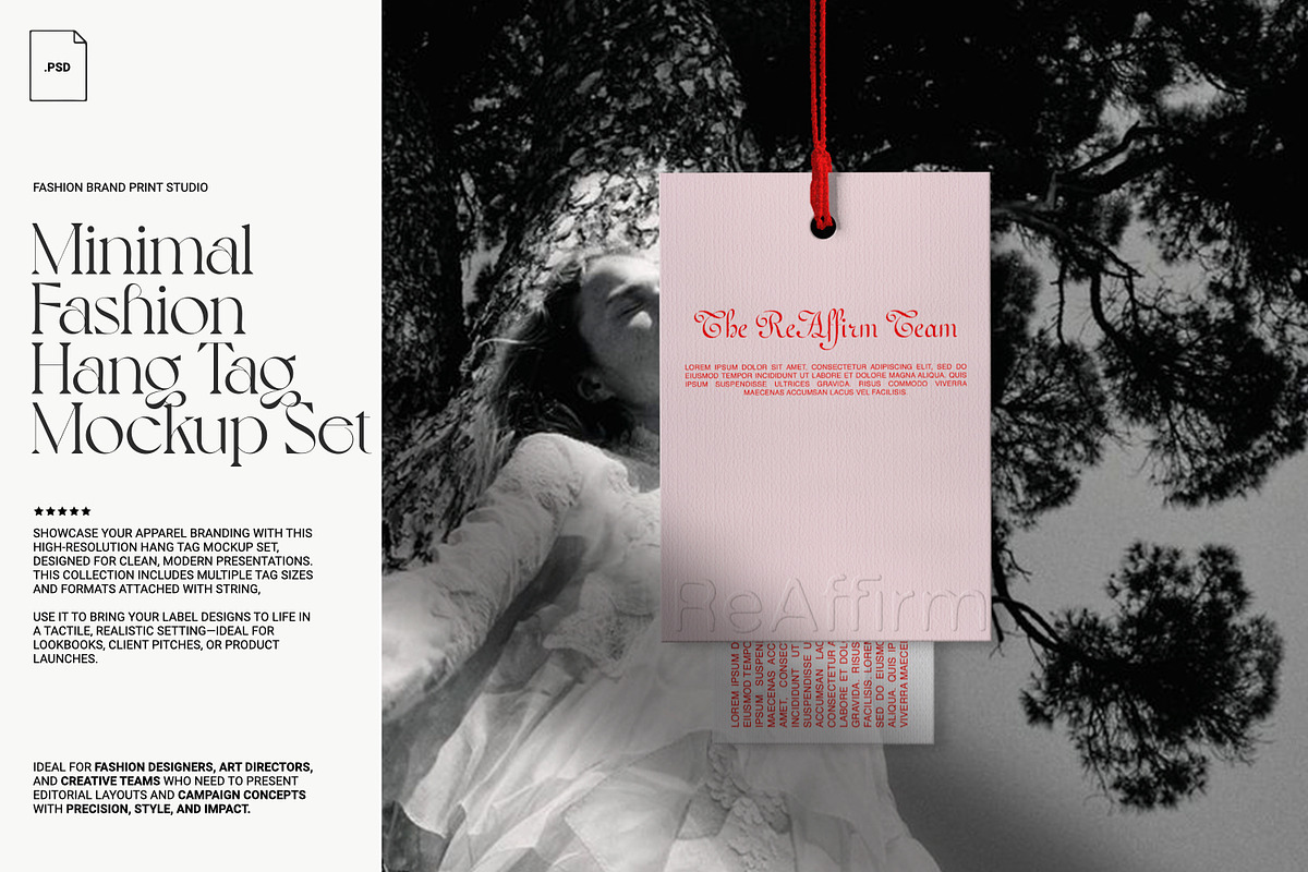 Minimal Fashion Hang Tag Mockup Set, a Mockup by ReAffirm (Photo 3 of 6)