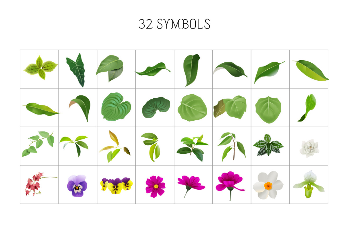 Botanical Brushes & Symbols preview 2