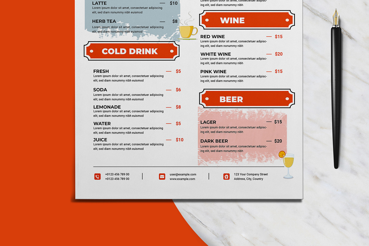 Food Menu Design Template, a Stationery Template by MightyDesign (Photo 5 of 8)