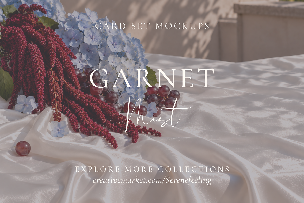 Burgundy Blue Card Set Mockup Bundle, an Advertising Mockup by Serenefeeling (Photo 7 of 7)
