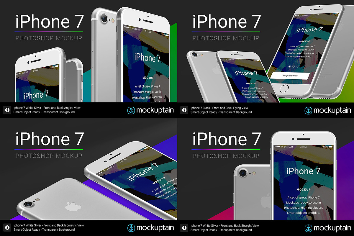Iphone 7 Mockup White Full Pack, an iPhone Mockup by mockuptain (Photo 8 of 10)