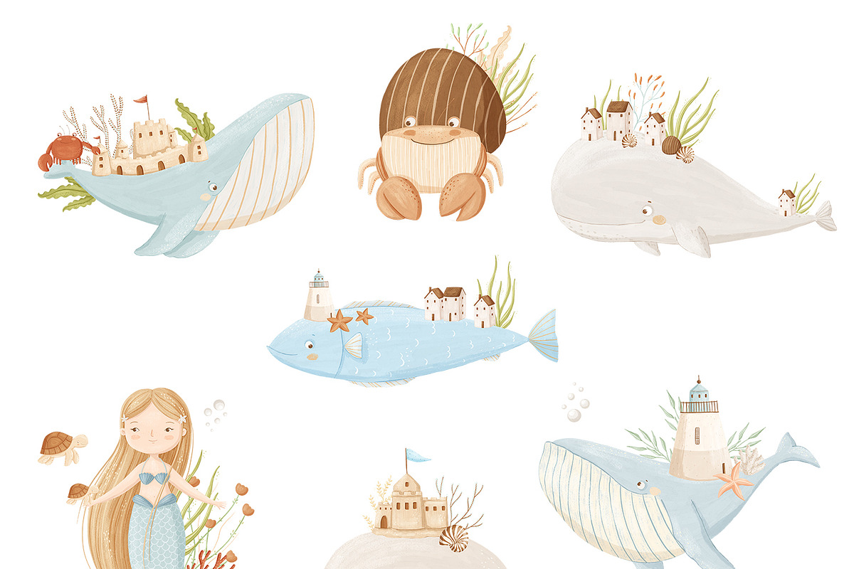 Ocean dreams - baby collection, a Decorative Illustration by polikarpovaart (Photo 5 of 17)