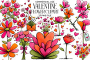 Valentine Flower Clipart, an Illustration by Daily.Designs (Thumbnail 1 of 5)