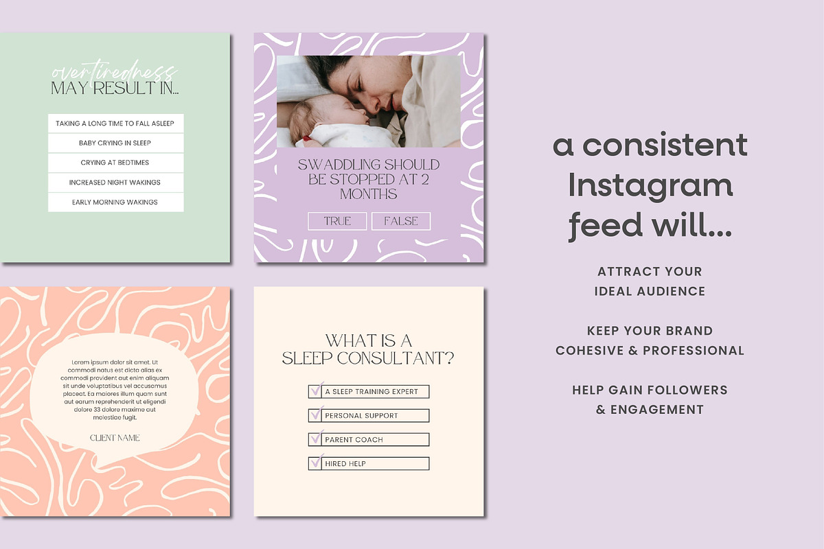 Sleep Consultant Instagram Templates, a Social Media Template by Templatez.Co (Photo 5 of 6)