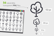 Tree Line Icons Set, an Outline Icon by Voysla's Shop (Thumbnail 3 of 4)
