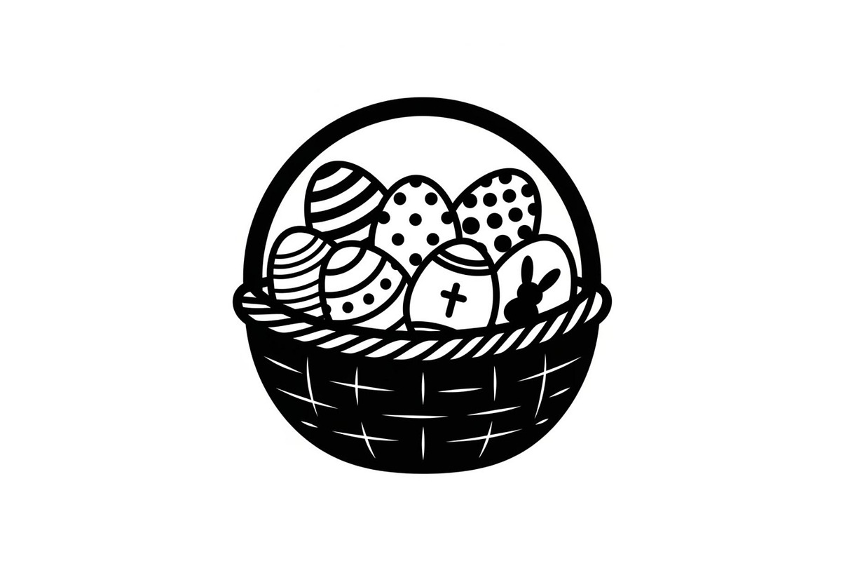 Easter Basket Vector Silhouette Bund, an Illustration by Designs_River (Photo 17 of 51)