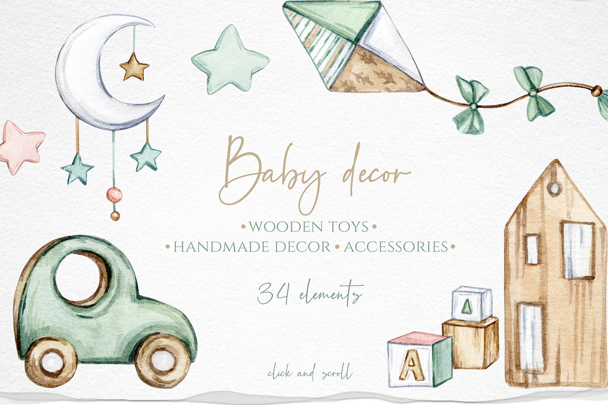 Watercolor Baby Eco Collection, a Decorative Illustration by S_ARTLOVE (Photo 4 of 9)