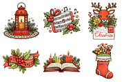 Vintage Christmas Clipart Bundle, an Illustration by Daily.Designs (Thumbnail 5 of 5)