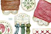 Watercolor embroidery clipart., an Illustration by Mary (Thumbnail 5 of 5)
