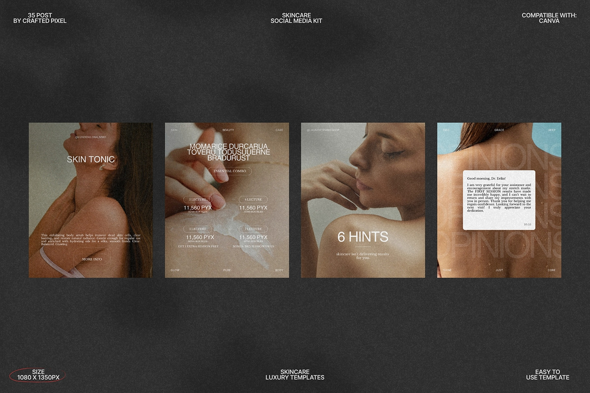 Skincare Instagram Post Layout Kit preview 6