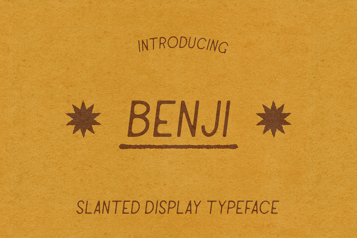 Benji | Slanted Sans Serif Typeface, a Sans Serif Font by Yesterday's Type (Photo 1 of 4)