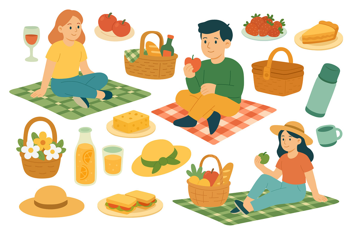 Spring Picnic, a Seasonal Illustration by ananastya (Photo 7 of 10)