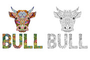 Decorative bull with mandalas, an Animal Illustration by Watercolor fantasy (Thumbnail 2 of 7)