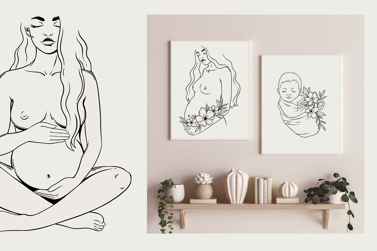 motherhood line art, an Illustration by heyXeni (Photo 2 of 9)