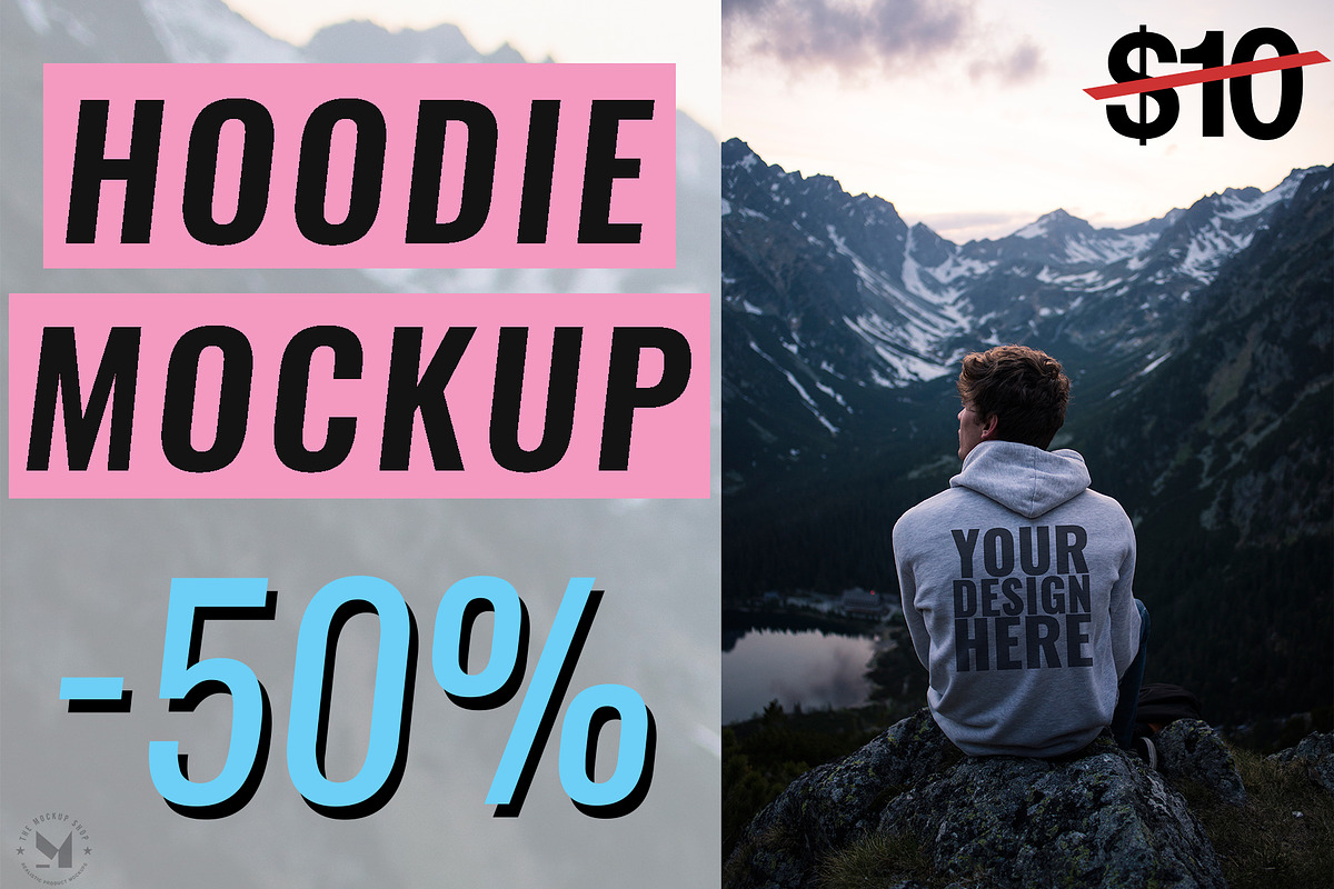 [-50%] Hoodie Mockup - Mountain Man, a Books & Magazine Mockup by THE MOCKUP SHOP (Photo 1 of 2)