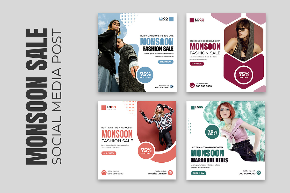 Monsoon Sale Social Media Post, a Social Media Template by Designgrove (Photo 1 of 2)