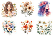 Boho Spring Floral Clipart PNG, an Illustration by SinaCreation (Thumbnail 2 of 5)