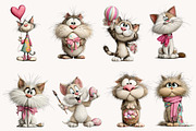 Whimsical Easter Cats clipart, an Illustration by Designworld (Thumbnail 5 of 9)