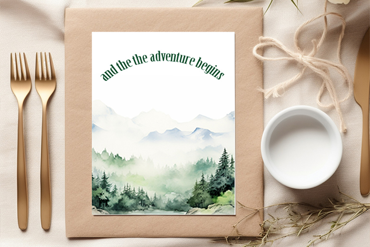 Foggy Forest Watercolor Mountains, a Decorative Illustration by LeCoqDesign (Photo 3 of 5)