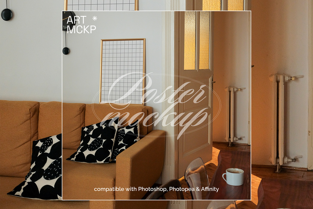Golden Art frame Poster PSD mockup, a Merchandise Mockup by MCKP*ME (Photo 3 of 3)
