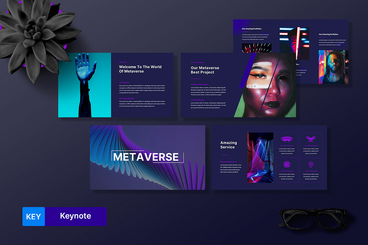 Metaverse & Virtual Reality Keynote, a Presentation Template by BumbleGraph Studio (Photo 1 of 5)