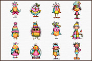 Whimsical Christmas Chick Clipart, an Illustration by Sublimation Artist (Thumbnail 3 of 6)