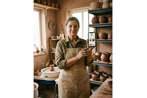 Elderly Woman With Phone, a Person Photo by CREATIVEDEF