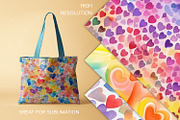 Watercolor Rainbow Hearts, a Pattern Graphic by Skritch Studio (Thumbnail 3 of 8)