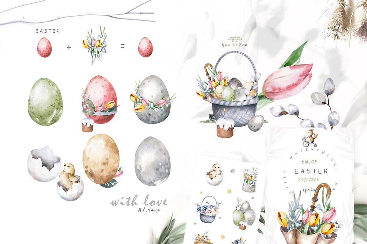 Happy Easter Spring Set 2, an Animal Illustration by Ann Art Houze (Photo 6 of 15)