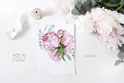 Pink Peonies and Eucalyptus clipart, a Decorative Illustration by ReachDreams (Thumbnail 4 of 10)