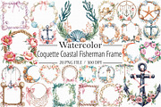 Coquette Coastal Fisherman Frame, an Illustration by Libby Wishes (Thumbnail 1 of 12)