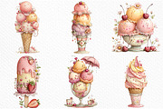 Summer Treats Ice Cream Clipart, an Illustration by Craft Nest (Thumbnail 6 of 12)
