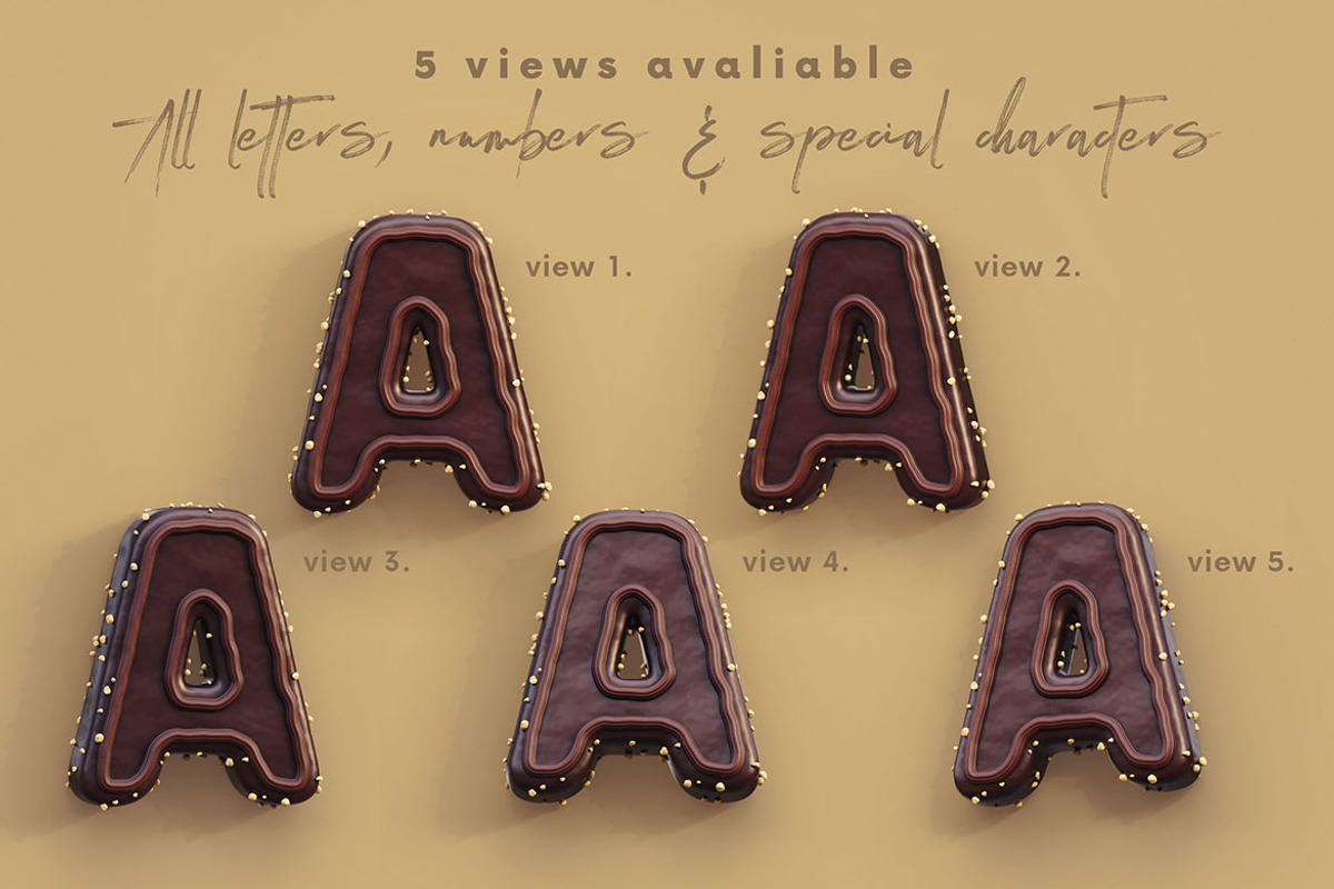 Chocolate Cake - 3D Lettering, a Graphic by MIIM (Photo 4 of 8)