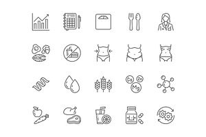 Nutritionist Line Icons