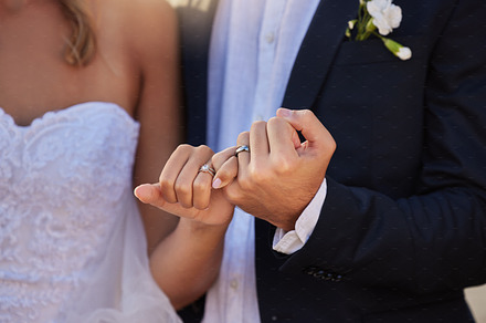 We're married and have the rings to prove it, a Photo by Peopleimages.com