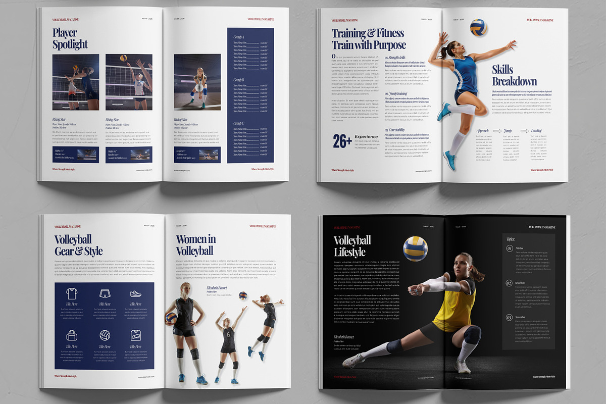 Volleyball Magazine Template, a Brochure Template by MightyDesign (Photo 3 of 6)