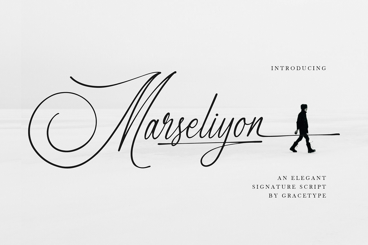 Marseliyon Elegant Signature Script, a Script Font by gracetype_studio (Photo 1 of 12)