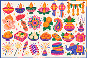 Festive Diwali Illustration Clipart, a Seasonal Illustration by Squirrel92 (Thumbnail 2 of 3)