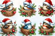 Christmas Bird Nest Clipart Bundle, a Seasonal Illustration by Rose Art (Thumbnail 2 of 7)