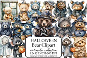 Halloween Bear Clipart, an Illustration by Libby Wishes (Thumbnail 1 of 7)