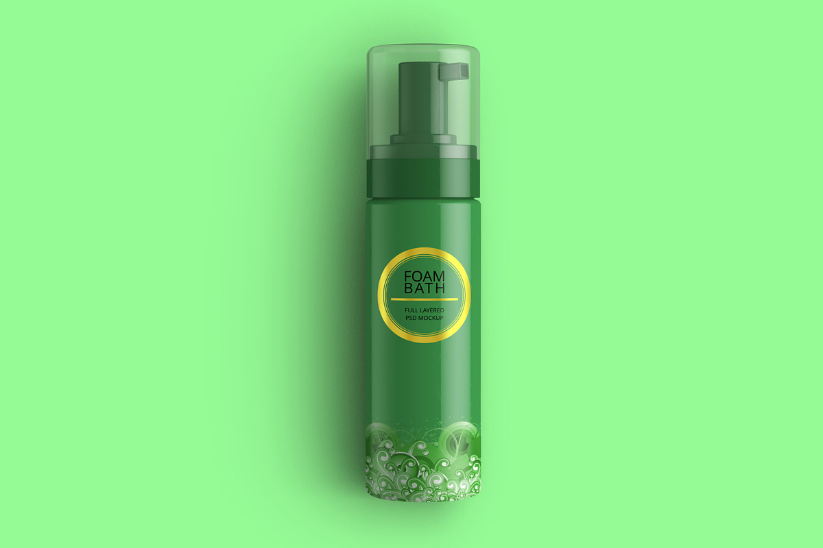 Foaming Cosmetic Bottle Mockup, a Cups & Container Mockup by Digitalphaser (Photo 6 of 6)