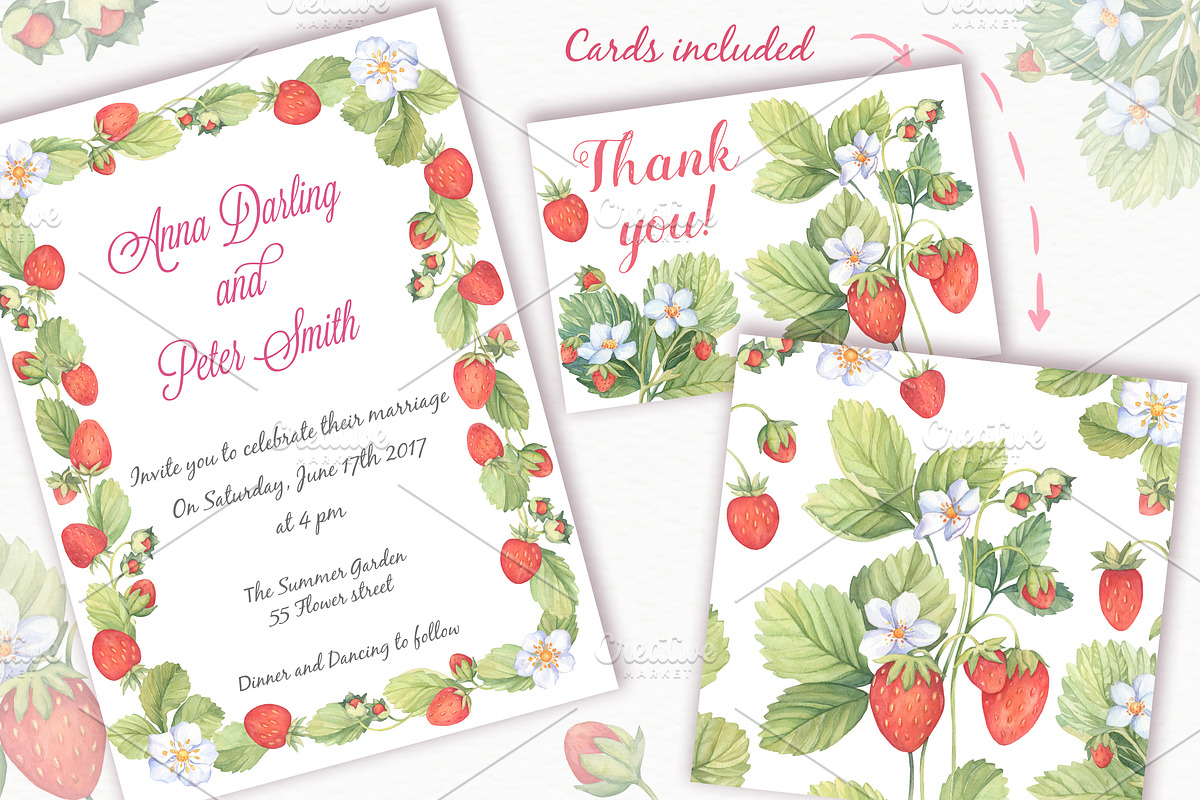 Sweet Watercolor Strawberry, a Decorative Illustration by Irina Diasli (Photo 6 of 7)