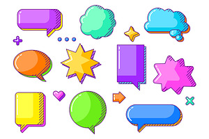 Set of speech bubbles., an Object Illustration by incomible